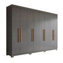 Ver imagem 2 de Guarda Roupa Casal 8 Portas 4 Gavetas com Pés Paris Espresso Móveis Cinza/Onix
