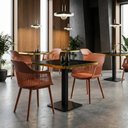 Ver imagem 2 de Conjunto Mesa de Jantar Quadrada Venezia 70x70cm Preta com 2 Cadeiras Estofadas Marcela - Marrom