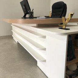 Mesa para Escritório Presidente Tamburato 258.2 cm com 4 Gavetas e 2 Portas - 14