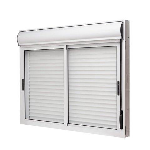 Janela de Alumínio Veneziana 120x120cm 2 Folhas com Persiana Integrada Brize Ramassol Branco
