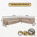 Ver imagem 2 de Sofá Magno 4.57x3.32m de Canto, Retrátil e Reclinável - Bege