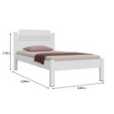 Ver imagem 3 de Cama Solteiro Mdf Moderna e Simplicidade Branca 188x88