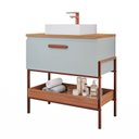 Ver imagem 2 de Gabinete para Banheiro com Cuba Hana Espresso Móveis Verde/Pistache