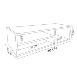 Rack Sala Suspenso Preto Em Mdf - 4