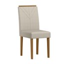 Ver imagem 4 de Conjunto Sala de Jantar Mesa Isis 100x100 sem Vidro 4 Cadeiras Amanda Ype/linho Palha