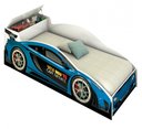 Ver imagem 4 de Cama Infantil Carro Baú Quarto Criança Montessoriana Grade Conforto Proteção com Colchão Cor Azul