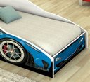 Ver imagem 3 de Cama Infantil Carro Baú Quarto Criança Montessoriana Grade Conforto Proteção com Colchão Cor Azul