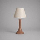 Ver imagem 1 de Abajour Paris Grande c/ Cúpula Tecido Decorativo de Cerâmica para Sala e Mesa Mocha Mousse