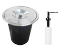 Ver imagem 1 de Kit Lixeira Embutir Pia 5l Inox Polido + Dosador Inox Polido