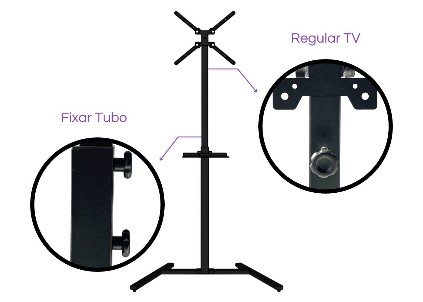 Pedestal Tv 14 a 75 Suportaço Ped-01.2 - 3