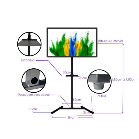Pedestal Tv 14 a 75 Suportaço Ped-01.2