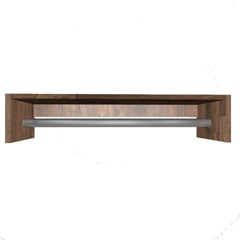 Cabideiro 100x20x25cm Arara de Parede Madeirado 15mm Suporte Cromado