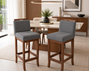 Ver imagem 1 de Conjunto 2 Banquetas Alta em Madeira Maciça Londres CCS Interiores Cinza