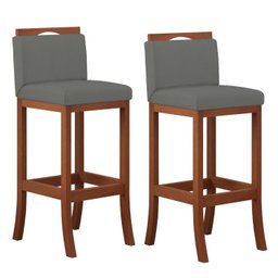 Conjunto 2 Banquetas Alta em Madeira Maciça Londres CCS Interiores - 2
