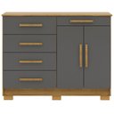 Ver imagem 5 de Cômoda Sapateira para Quarto 2 Portas 5 Gavetas Biana V01 Nature Alasca - Lyam Decor