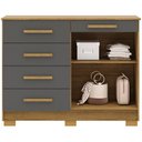 Ver imagem 3 de Cômoda Sapateira para Quarto 2 Portas 5 Gavetas Biana V01 Nature Alasca - Lyam Decor