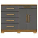 Ver imagem 2 de Cômoda Sapateira para Quarto 2 Portas 5 Gavetas Biana V01 Nature Alasca - Lyam Decor