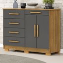 Ver imagem 1 de Cômoda Sapateira para Quarto 2 Portas 5 Gavetas Biana V01 Nature Alasca - Lyam Decor