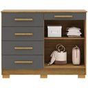 Ver imagem 6 de Cômoda Sapateira para Quarto 2 Portas 5 Gavetas Biana V01 Nature Alasca - Lyam Decor
