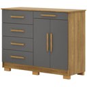 Ver imagem 2 de Cômoda Sapateira para Quarto 2 Portas 5 Gavetas Biana V01 Nature Alasca - Lyam Decor