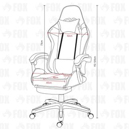 Cadeira Gamer Fox Racer Zerda com Apoio de Pés Preta - W20 - 3