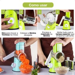 Ralador Fatiador Moderno Prático com 3 Lâminas - 5