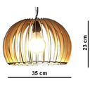 Ver imagem 5 de Lustre Luminária Pendente de Madeira Mdf Mod. Domo