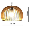 Lustre Luminária Pendente de Madeira Mdf Mod. Domo - 5