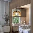 Ver imagem 4 de Lustre Luminária Pendente de Madeira Mdf Mod. Domo