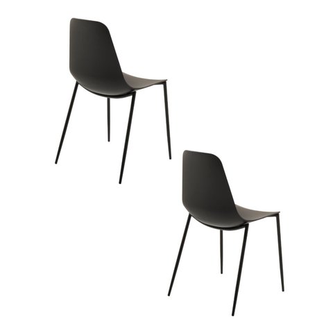 Kit 2 Cadeiras Polipropileno Miami Preto