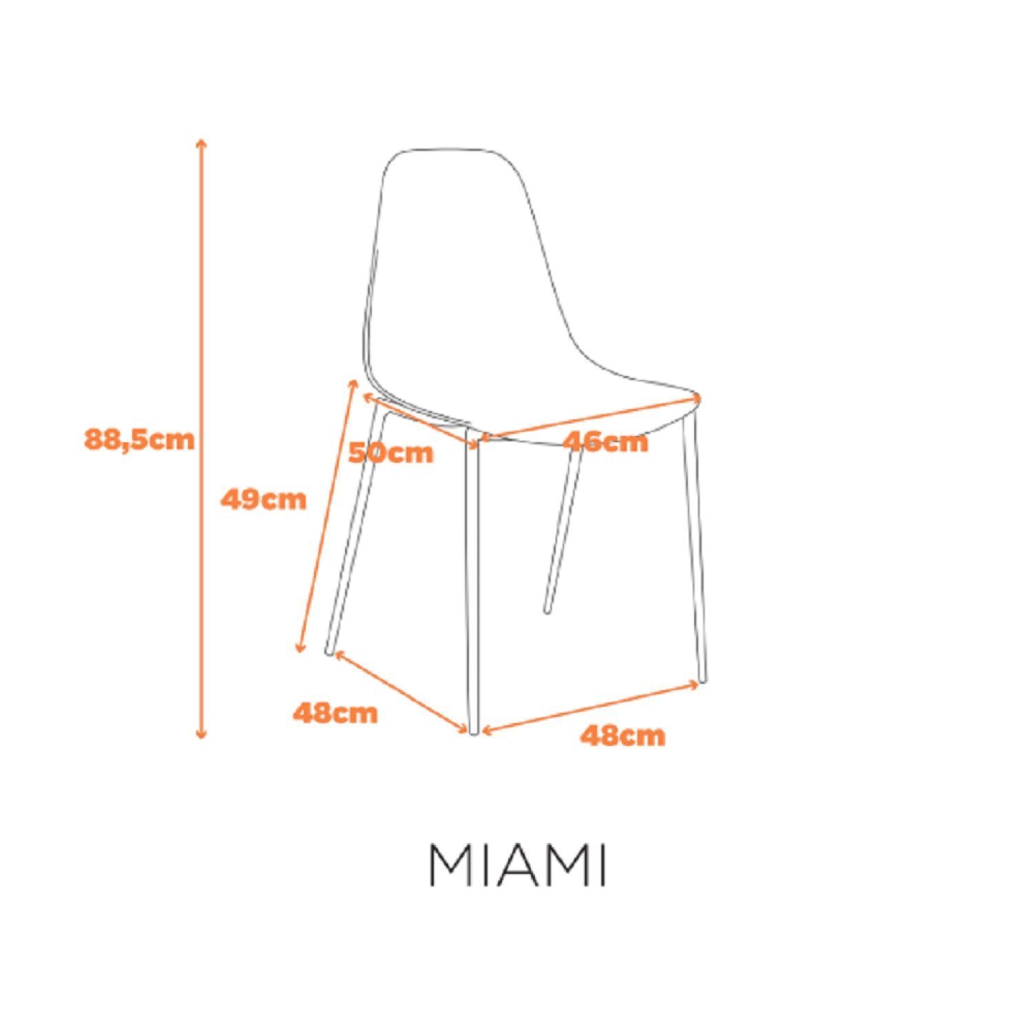 Kit 4 Cadeiras Polipropileno Miami  - 4