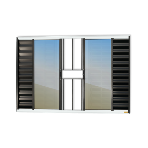 Veneziana Alumínio Confort 6F.c/Grade 100 x 120 V.Refl.Mix Preto Brimak