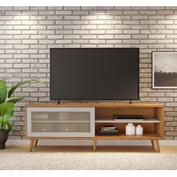Rack Bancada NT 1175 Freijó com Off White - Notável - 2