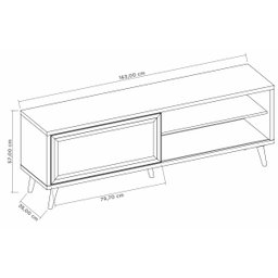 Rack Bancada NT 1175 Freijó com Off White - Notável - 5