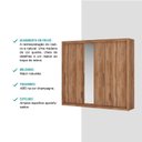 Ver mais imagens de Guarda Roupa Casal com Espelho 3 Portas 4 Gavetas Astor  