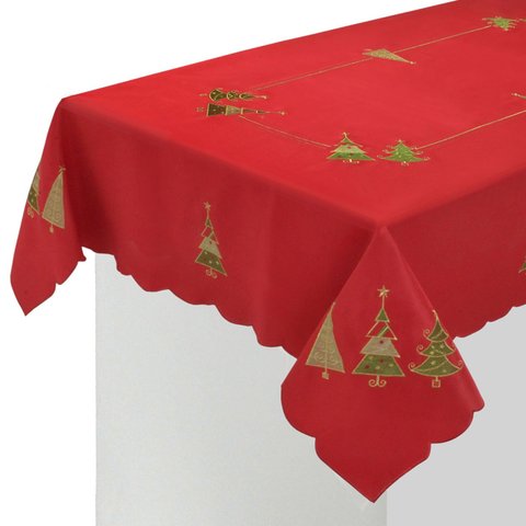 Toalha para Mesa Natalino Vermelho - 1x205x144cm Prime Home Decor 37245