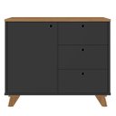 Ver imagem 7 de Balcão para Escritório 3 Gavetas 90cm Merano A06 Freijó/preto - Mpozenato