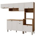 Ver imagem 2 de Cozinha Modulada 5 Peças em MDF com Torre Quente Detalhe Americano Frisado Frizz Branco/Cinamomo Fosco