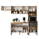 Ver imagem 5 de Cozinha Modulada 5 Peças em MDF com Torre Quente Detalhe Americano Frisado Frizz Branco/Cinamomo Fosco