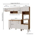 Ver imagem 3 de Cozinha Modulada 5 Peças em MDF com Torre Quente Detalhe Americano Frisado Frizz Branco/Cinamomo Fosco