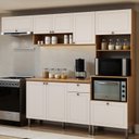Ver imagem 1 de Cozinha Modulada 5 Peças em MDF com Torre Quente Detalhe Americano Frisado Frizz Branco/Cinamomo Fosco