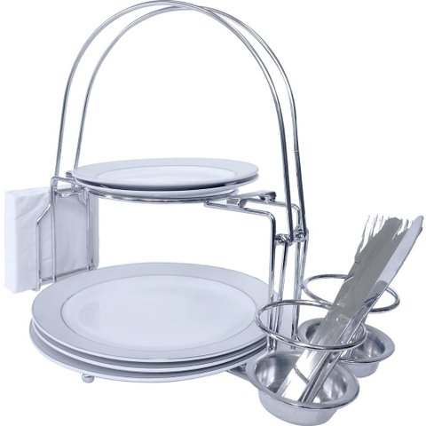 Suporte para Pratos Grandes e Médios Talheres e Guardanapos