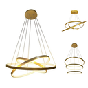 Ver imagem 1 de Lustre Pendente Moderno 3 Anéis Led 60w Dourado Branco Quente Bivolt 9001-3