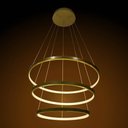 Ver imagem 4 de Lustre Pendente Moderno 3 Anéis Led 60w Dourado Branco Quente Bivolt 9001-3