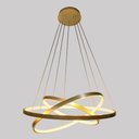Ver imagem 3 de Lustre Pendente Moderno 3 Anéis Led 60w Dourado Branco Quente Bivolt 9001-3