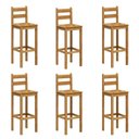 Ver imagem 2 de Kit 6 Banquetas Altas em Madeira Maciça Martin Espresso Móveis Marrom/Nogueira