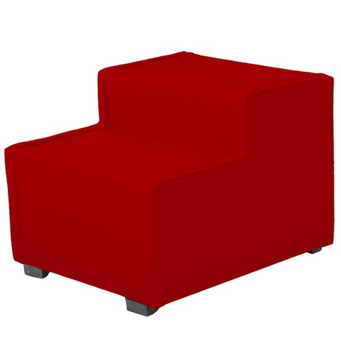 Escada Estofada 2 Degraus para Cachorro Gato e Maca de Estetica Suede Vermelho