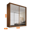 Ver imagem 3 de Guarda Roupa Mali 2 Portas de Correr 100 MDF com 02 Espelhos - Móveis Europa