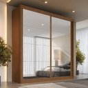 Ver imagem 4 de Guarda Roupa Mali 2 Portas de Correr 100 MDF com 02 Espelhos - Móveis Europa