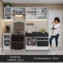 Ver imagem 6 de Armário de Cozinha Completa 240cm Branco/Preto Glamy Madesa 07
